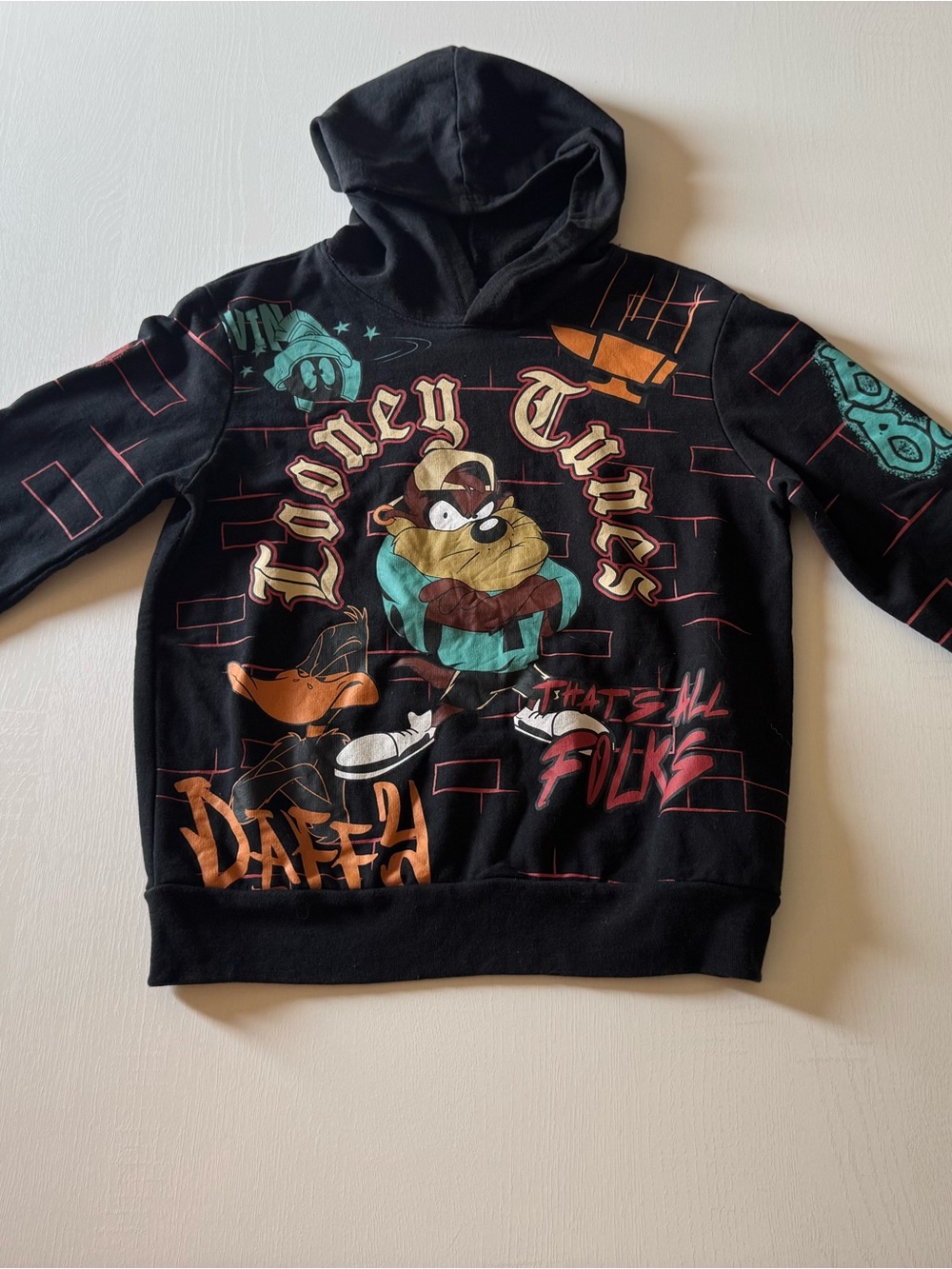Warner Bros. Black Kids Looney Tunes Daffy & Taz Graphic Hoodie